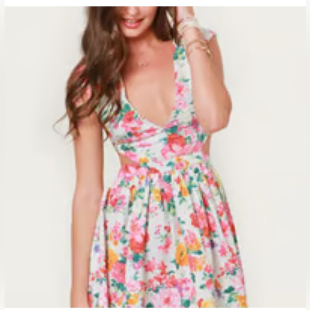 Mustard Seed Floral V-Neck Dress
